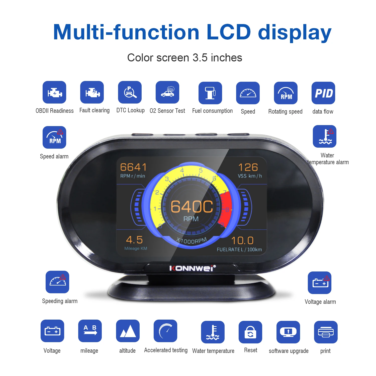  Автомобильный Универсальный цифровой спидометр OBD Guage Head Up Display OBDII диагностический сканер для