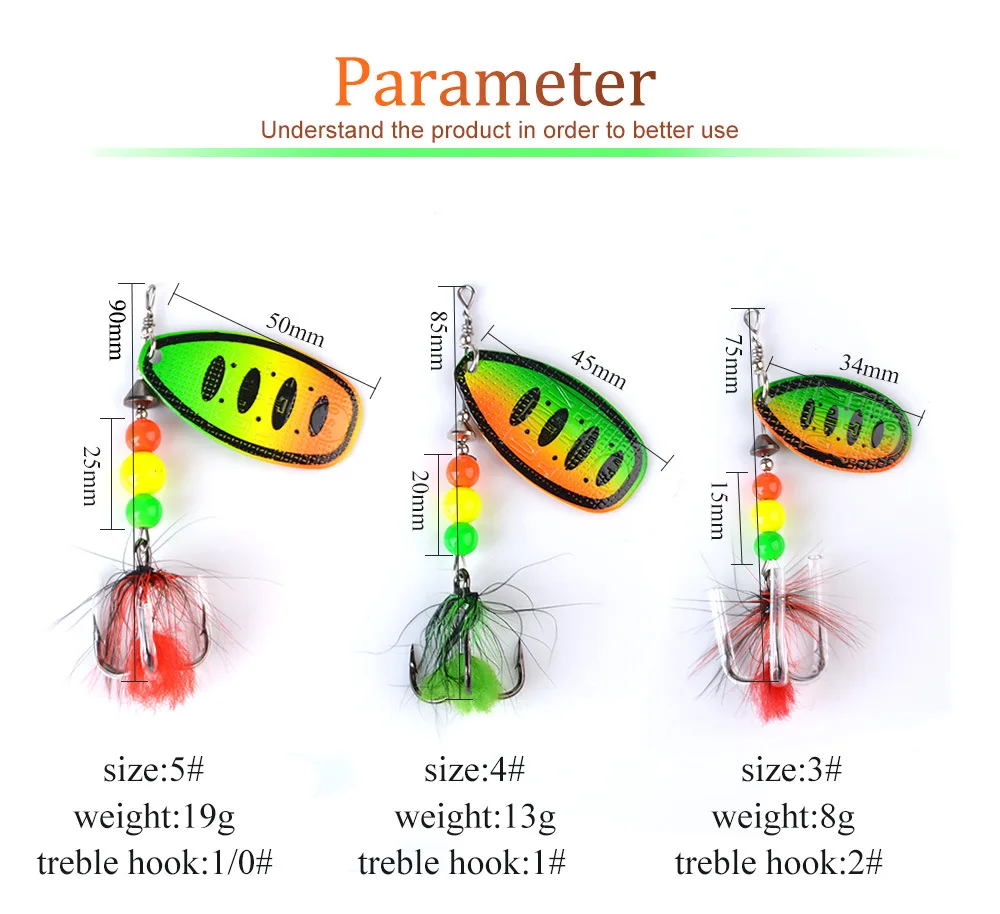 Compound Spinning Sequin  Lures with Triple Anchor Hooks Bionic Hard Baits Wholesale Hair Bait Metal Lures