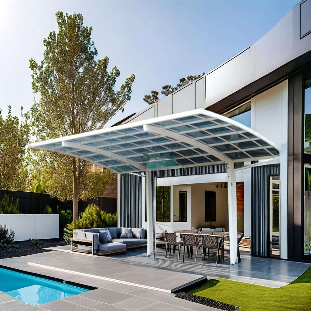 Transparent Outdoor PC Tile Aluminum Type Car Pavilion with Plastic Board for Convenient Parking Lot Use