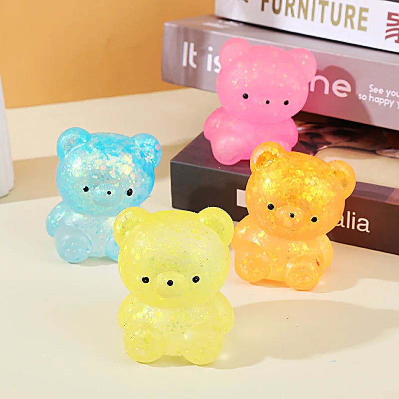 OEM Kids tpr Squeezing Toy Animal Shaped soft tedy Bear toys sugar stretchy ball stress ball