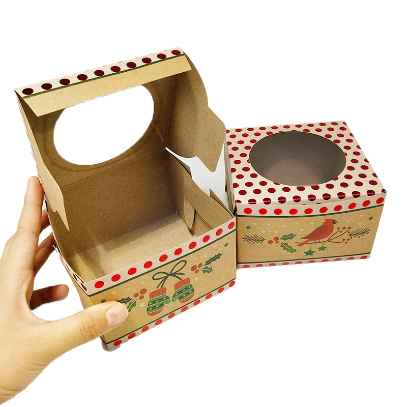 
Custom Cheap Food Grade Cupcake White Kraft Paper Packaging Treats Boxes 