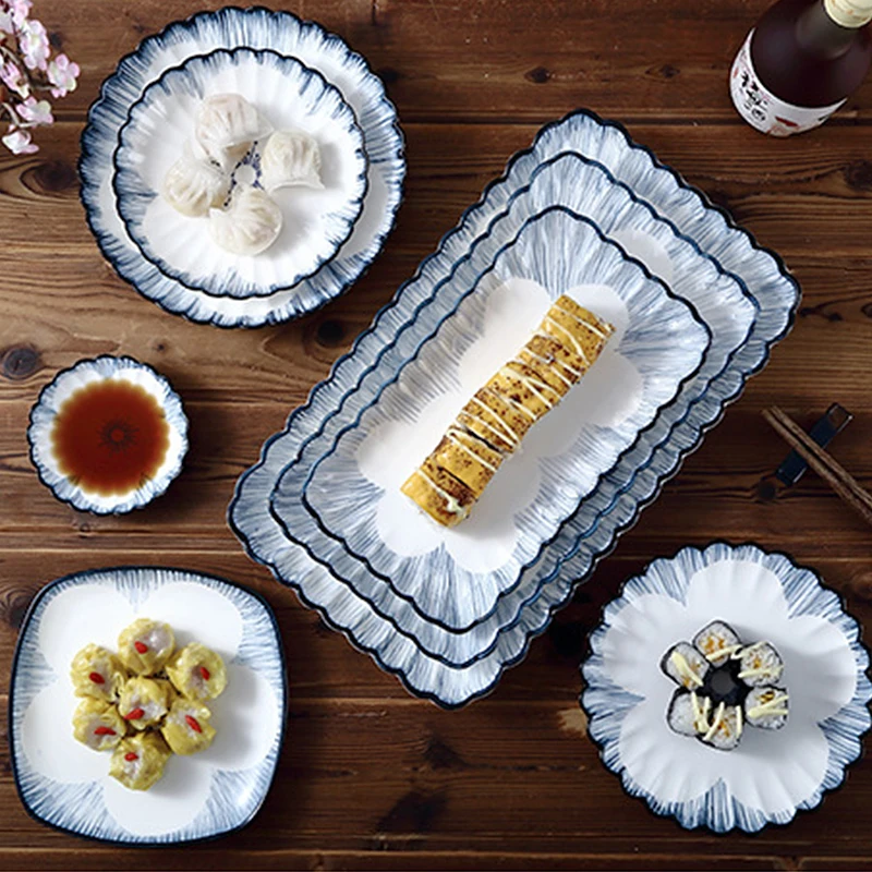 japanese ceramic breakfast home fish dish snack creative daisy plate hotel dinnerware