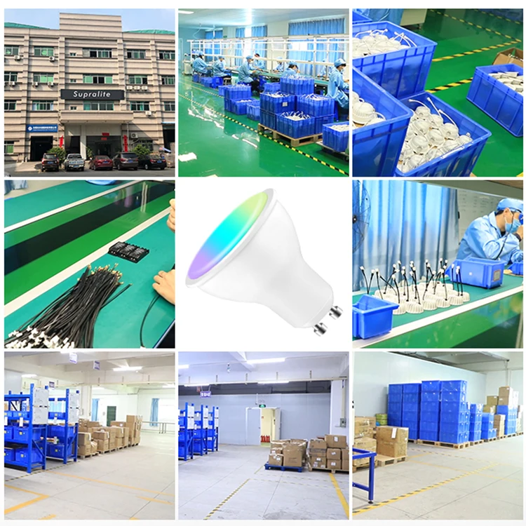 Tuya plastic colorful indoor lighting smart bulb RGB GU10 5W 6W wifi spot light google assistant Alexa zigbee smart bulb