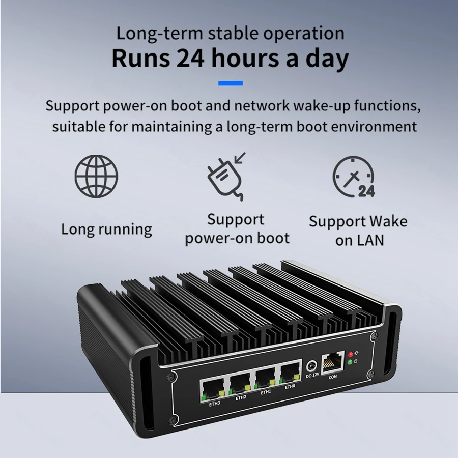 Quad Core J4125 N5100 N100 N305 ES 4LAN 2.5G Intel I226 NIC 4K HD Linux Fanless pc Mini Computer Pfsense Router Server Firewall