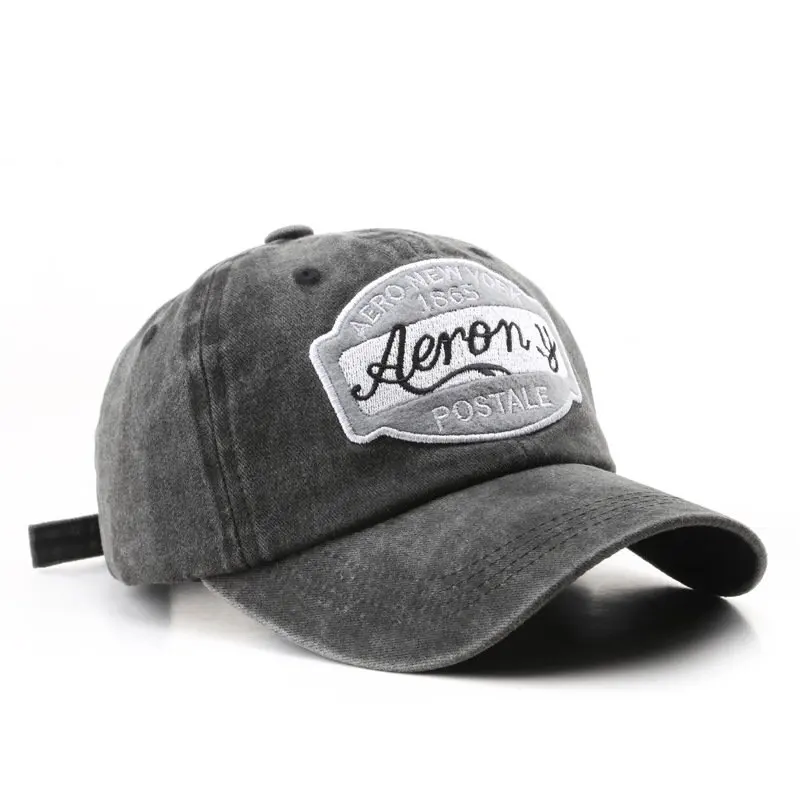 Cotton Fabric Solid Color Four Season Embroidery Letter Retro Style Sunshade Sports Cap Brimless Unisex Baseball Cap