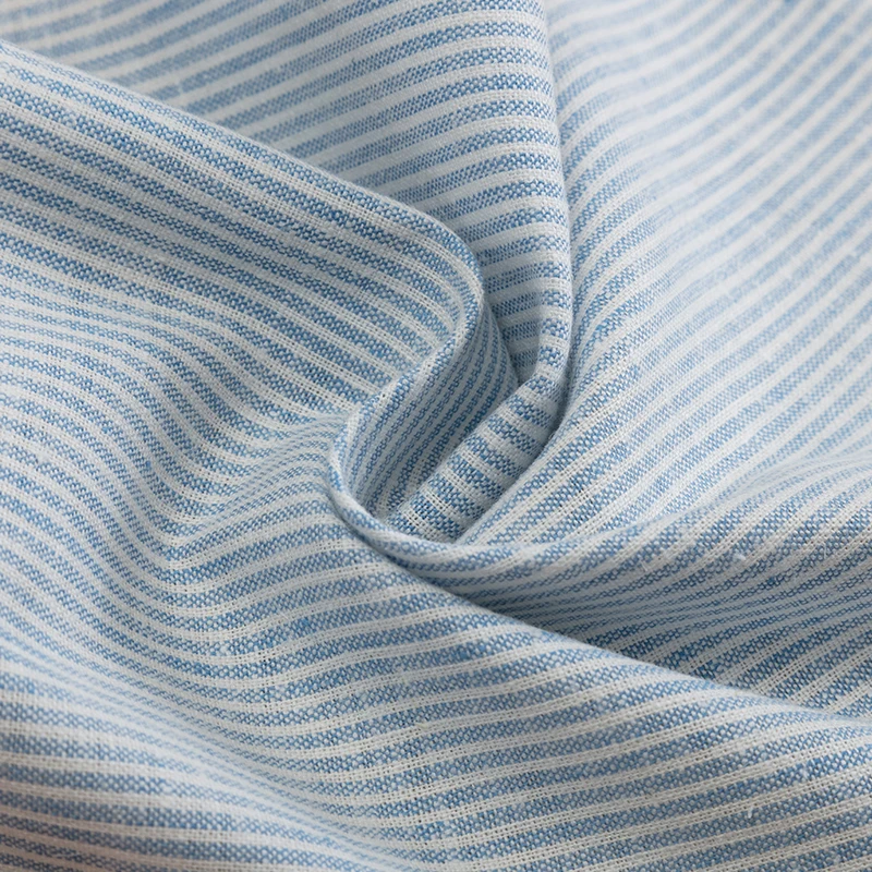 
High quality 54% hemp 44% organic cotton 2% spandex stripe fabric for clothing 