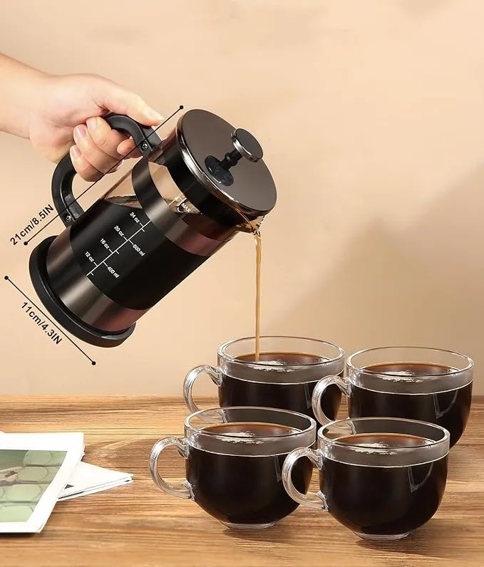34oz With Handle Glass French Press Coffee Press Press Pot Coffee Plunger Suitable For Family Gatherings Out Camping