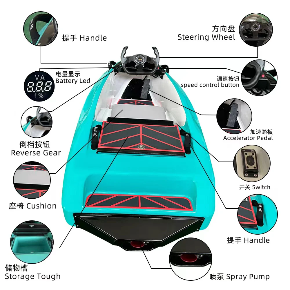 High Performance Mini Karting Rescue Boat New Trends Water Electric Jet Equipment Water Play Rowing Boat