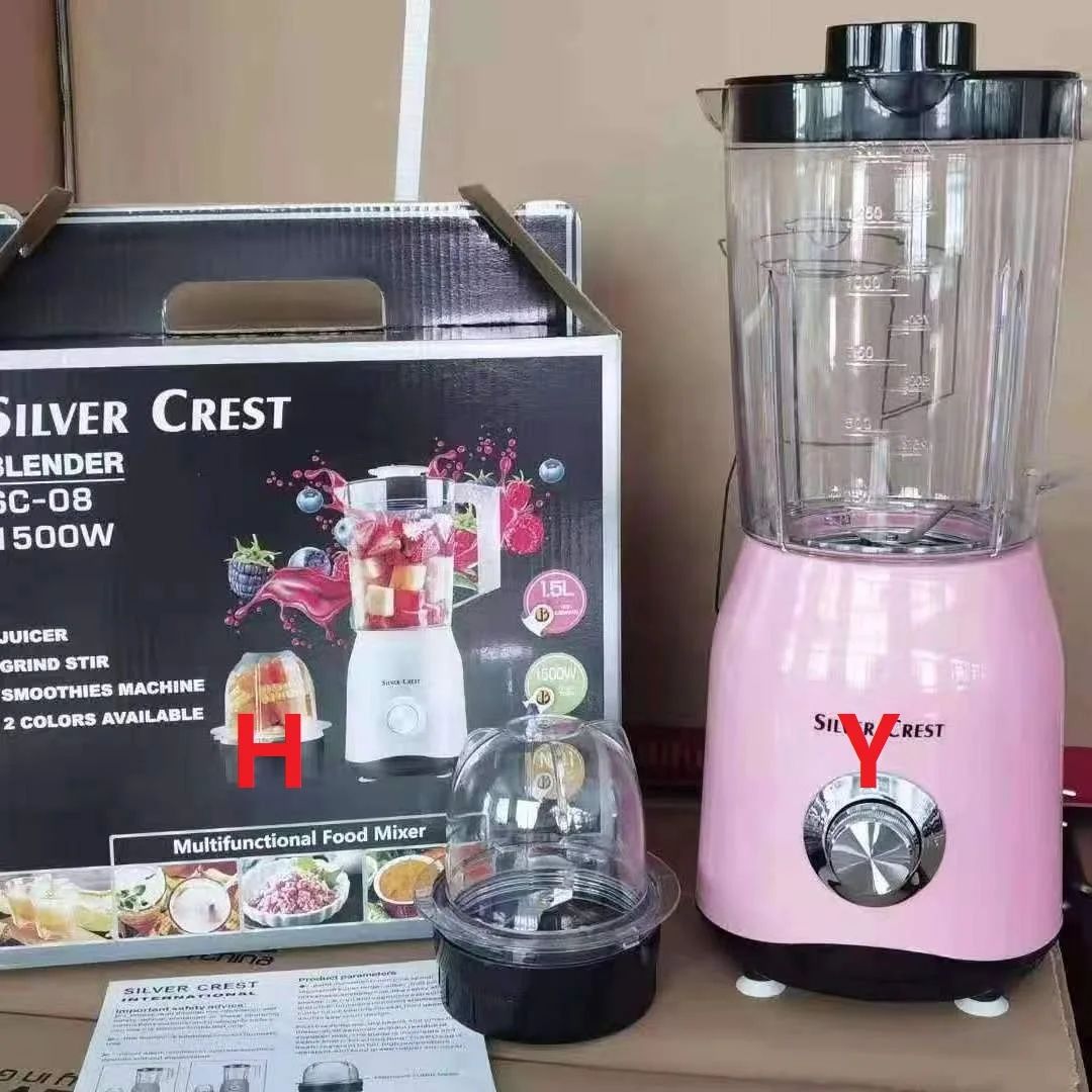 1.5L electric silver crest heavy duty fruit 1500W mixer grinder juicers blenders