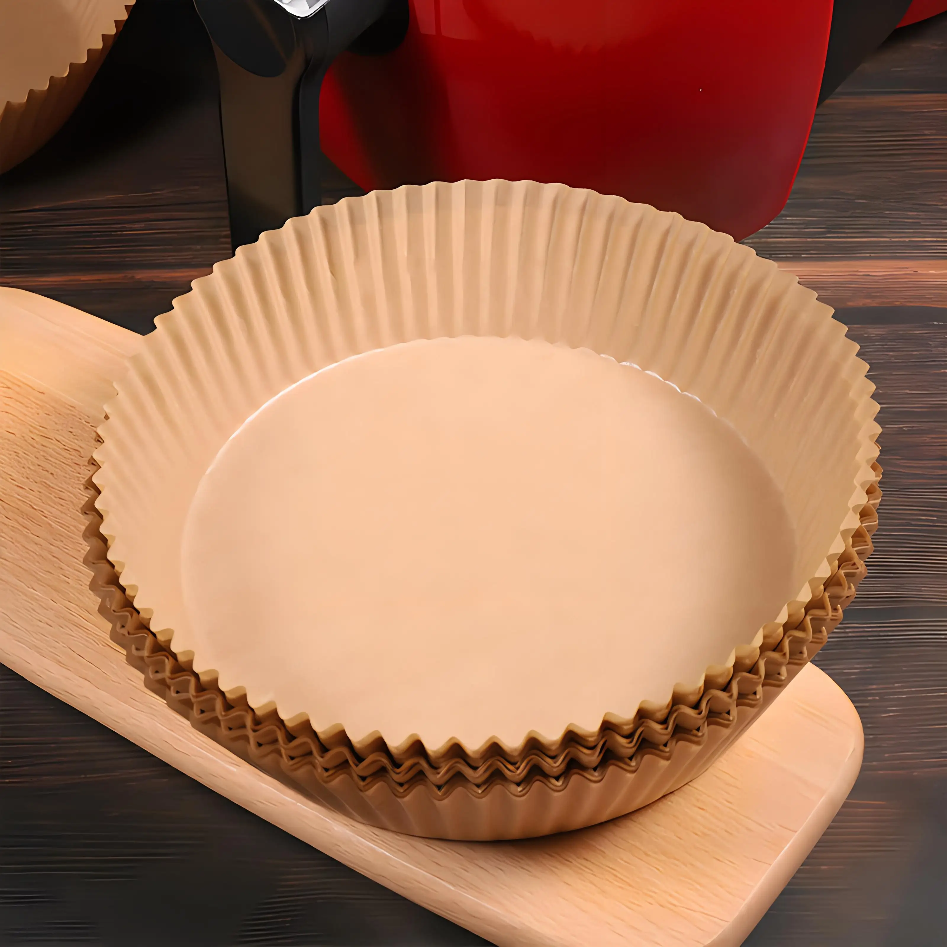 Custom Diy 7 Inch Woolworths Disposable Tray Round Oil Free  Basket Oven Use Barbecue Air Fryer Wax Paper For Air Fryer