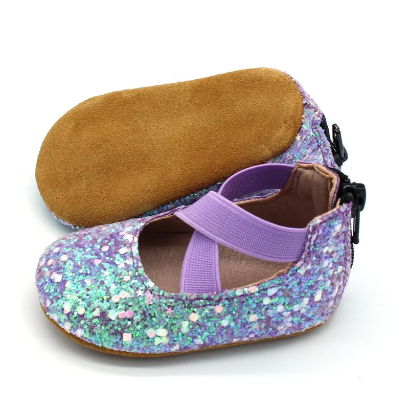 2020 fashion soft sole purple glitter ballet infant toddlers shoes
