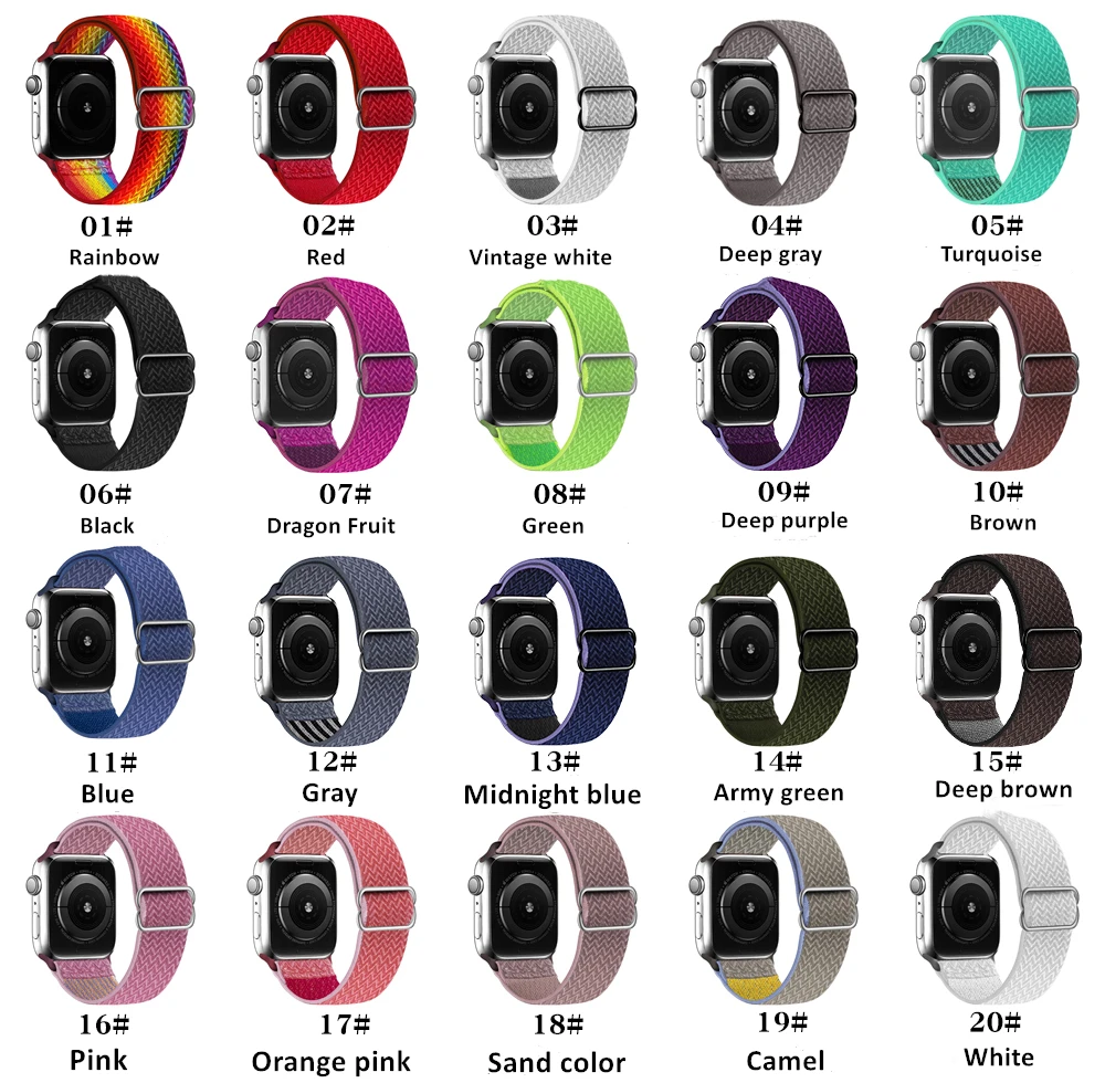 Ремешок нейлоновый для наручных часов Apple Watch эластичный плетеный браслет с волнистым рисунком Series SE 6 44 мм