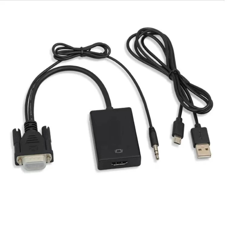 Factory spot with audio HD VGA to HD-MI computer to TV transfer cable conversion line