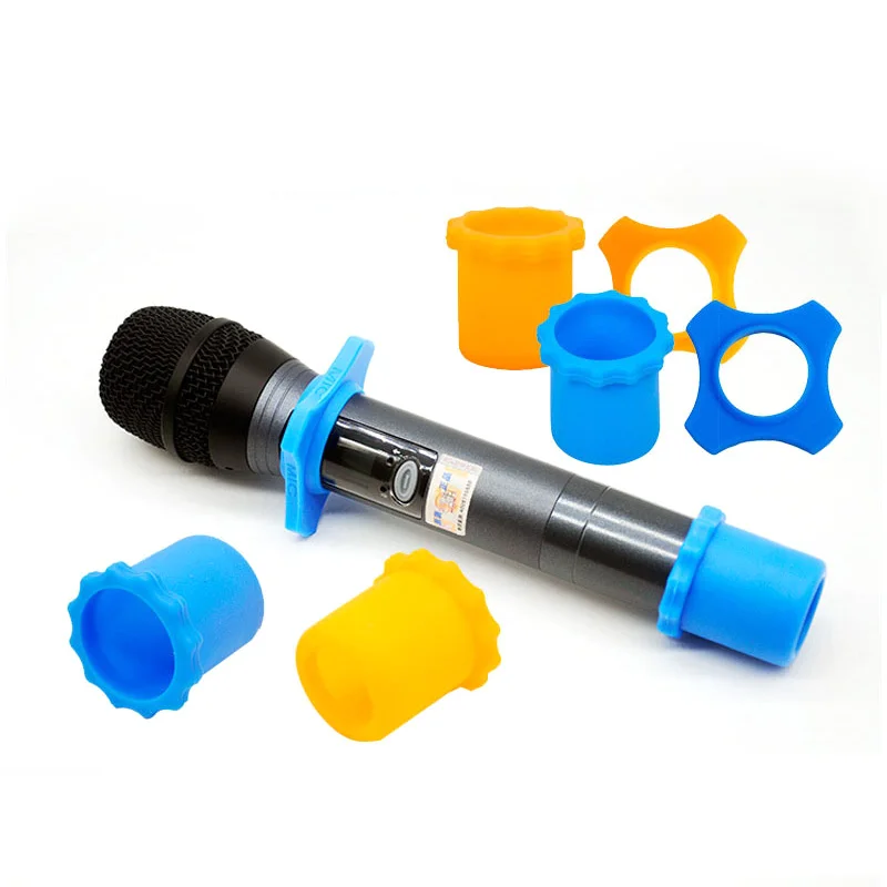 Wholesale 4-Angle Anti-Rolling Microphone Silicone Ring Bottom Protection Sleeve For Wireless Mic Antislip Sleeve