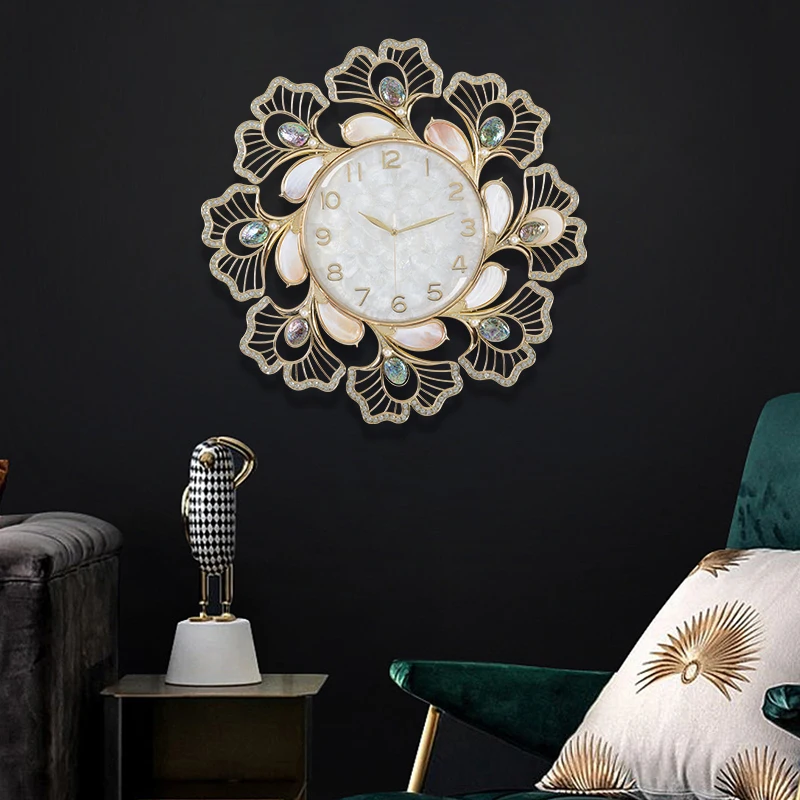 0072W Popular Decorative Clock Wholesale Three-Dimensional Clock Face Art Modern Light Luxury Metal Wall Watch Clock