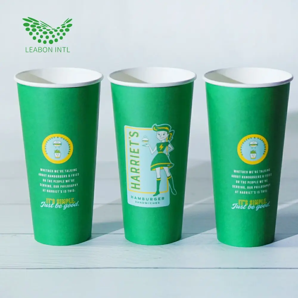 Logo Printing Single Double Wall 8oz 12oz 16oz 20oz  Disposable Hot Drinks Paper Cup Hot Paper Coffee Cups