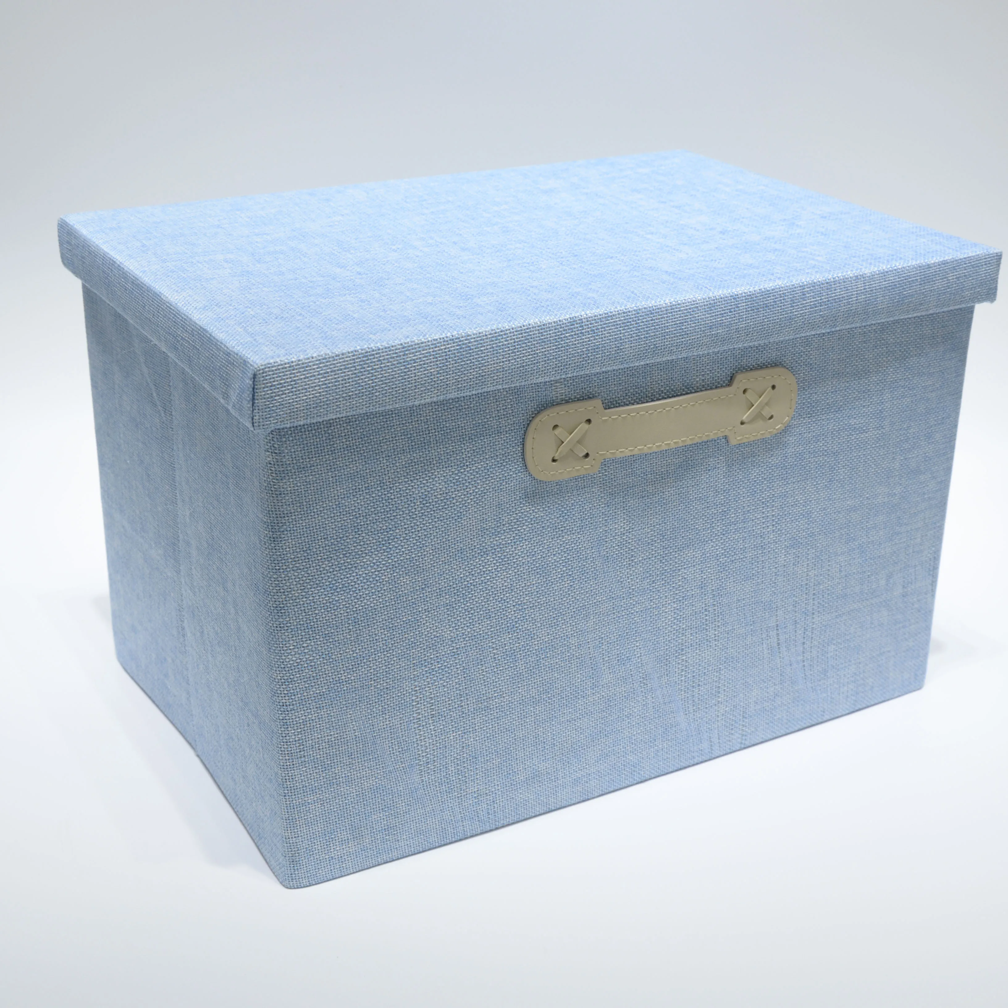 High quality foldable fabric basket hand woven gift fabric clothing organizer basket with lid