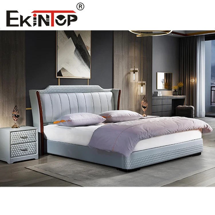 Ekintop hot sale luxury furniture king size bed queen bed with storage