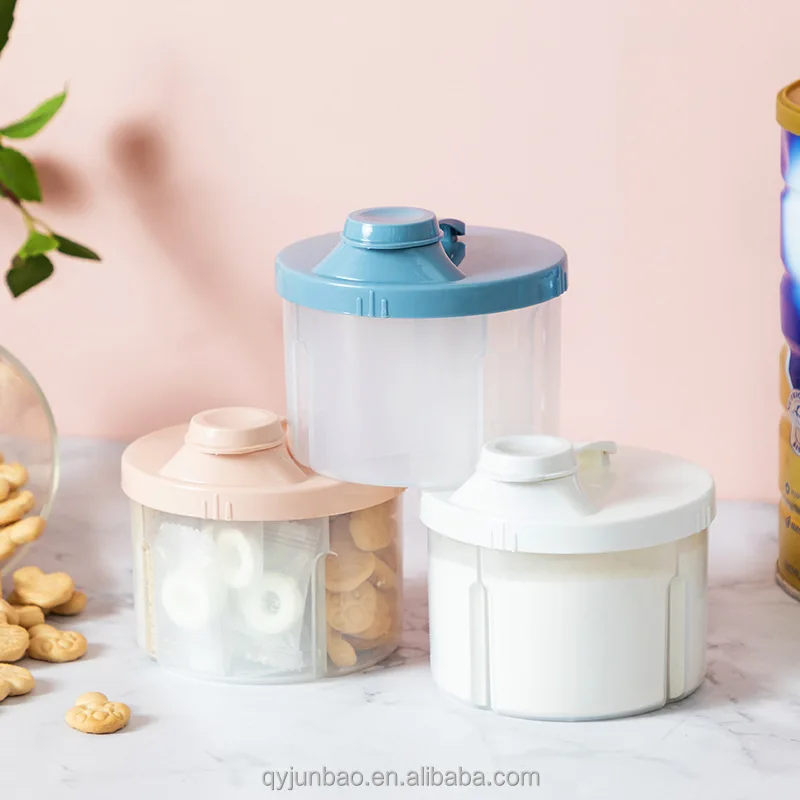 Free Sample Ready Stock Rotatable BPA Free milk dispenser automatic fruit Storage Box formula dispenser milk powder container