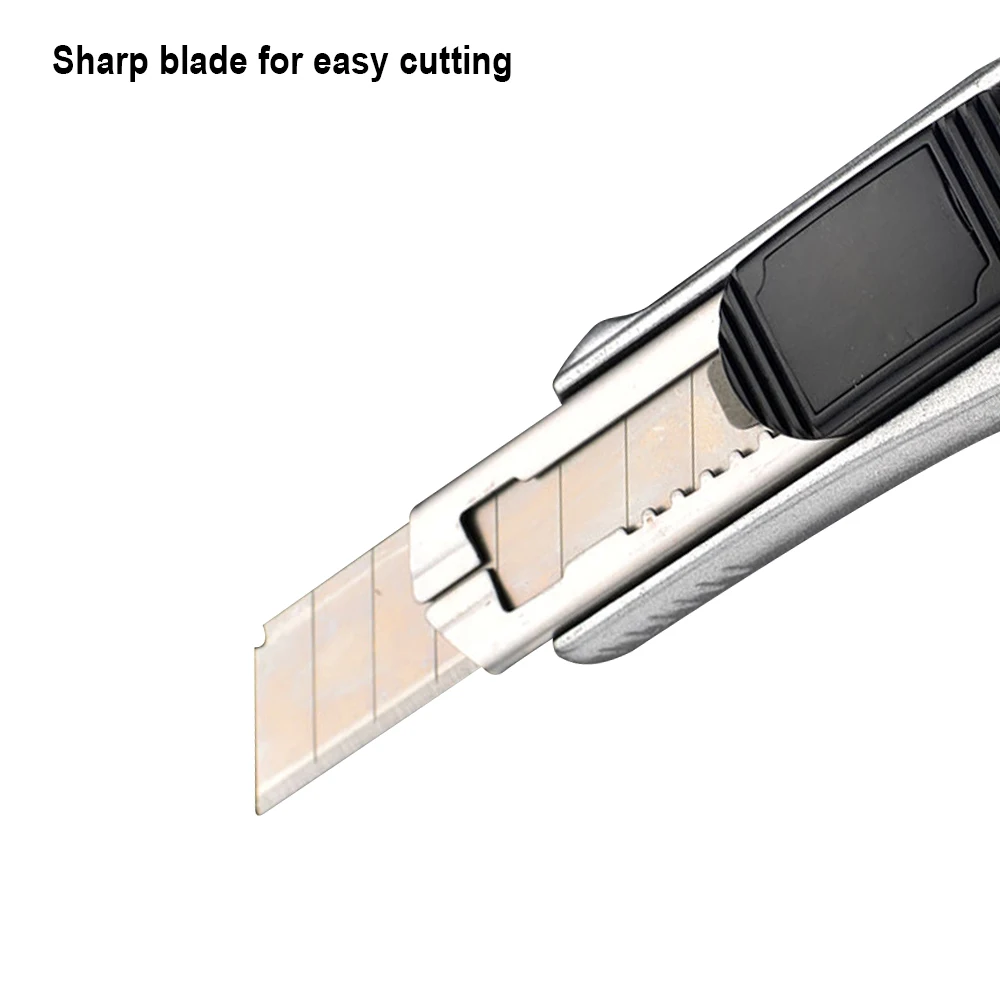 18mm PRO Metal Knife Metal Holder Professional Multi tool Office Cutting Tools Holder 6Pcs Blades Pocket Knife