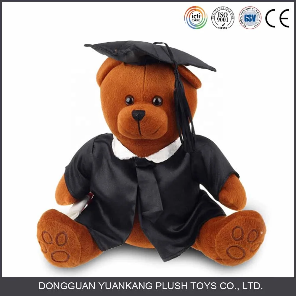 Ceremony Gifts Stuffed Uniform Bear Graduation Teddy Bear Plush Doll Toy With Glasses