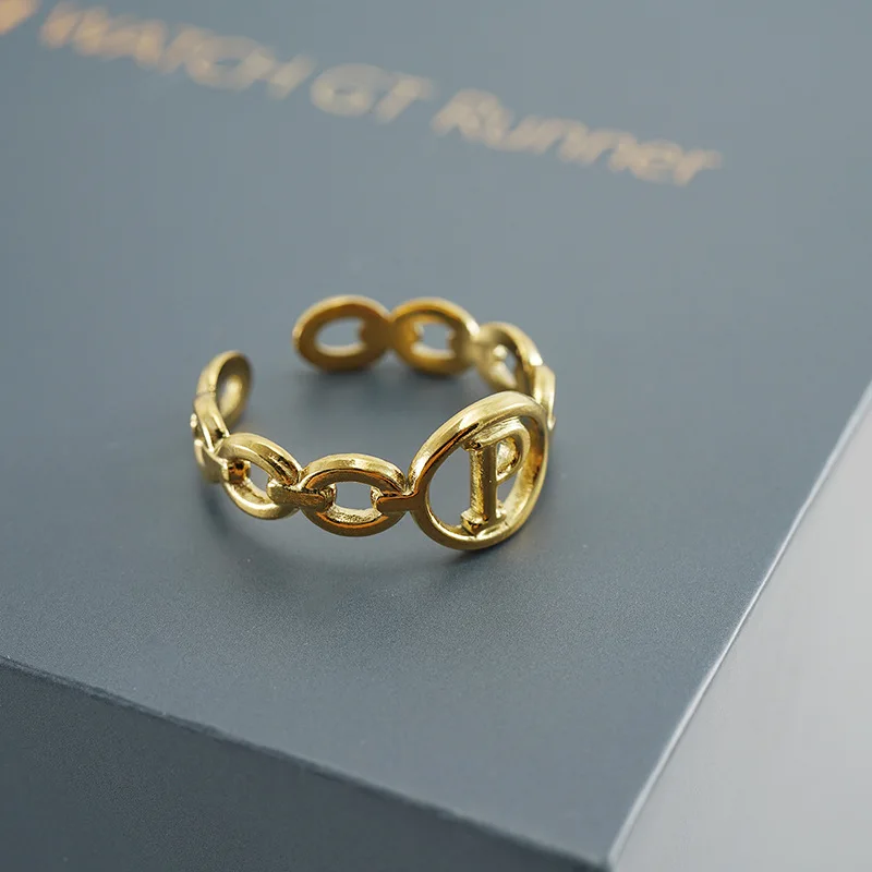 Eupore America модные ювелирные кольца Anillos De Oro открытые регулируемые S V M письмо из нержавеющей стали пара кольцо унисекс золото Pla