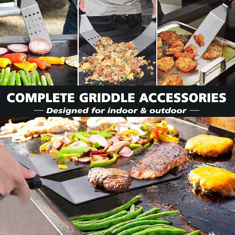 Professional Grill Spatula Set for Men Women Outdoor BBQ and Camping Griddle Grill Tools Set