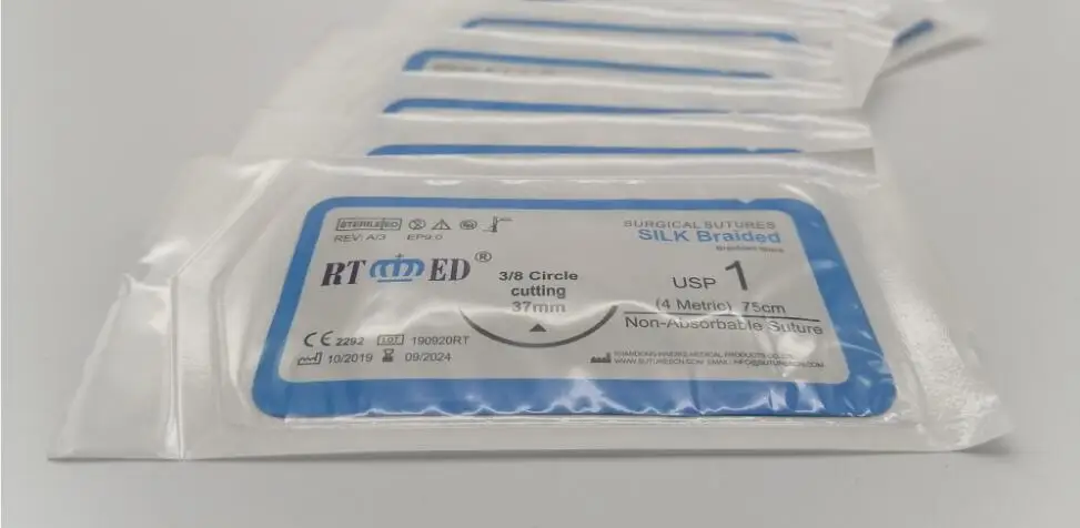 
CE ISO certificate high quality braided Silk Suture With Needle 