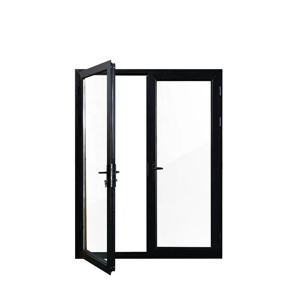 Exterior Aluminium Casement French Door Glass Double Panel Aluminum Swing Doors