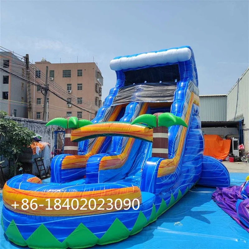 Top selling  inflatable castle combo slide with pool for kids and adult bouncers water slides for girl