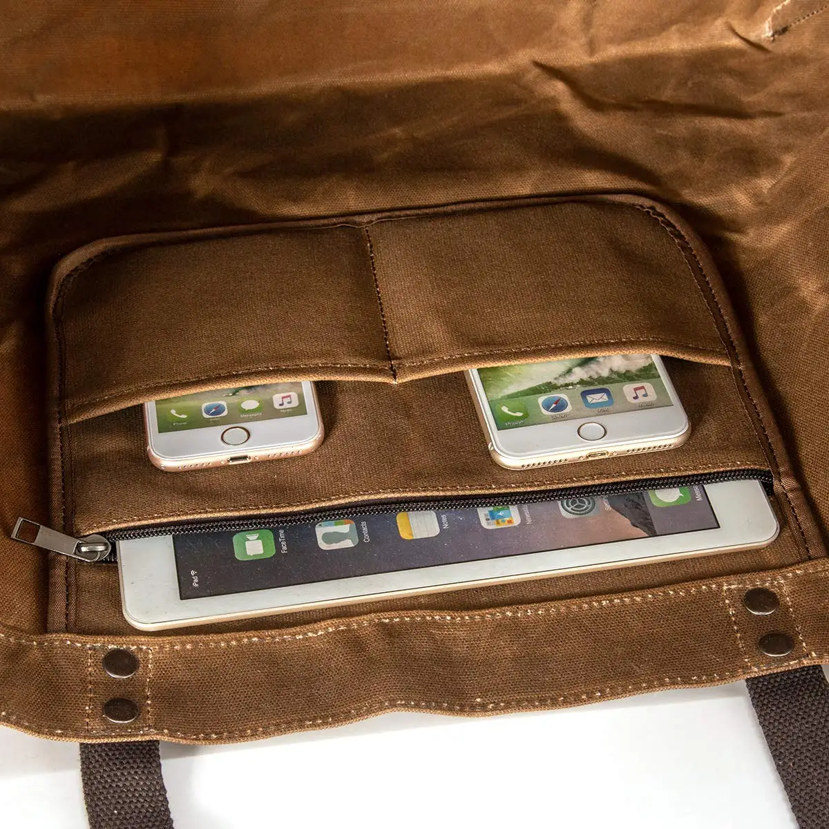 Work School Travel Business Shopping Casual Waterproof Waxed Canvas Shoulder Tote Bag