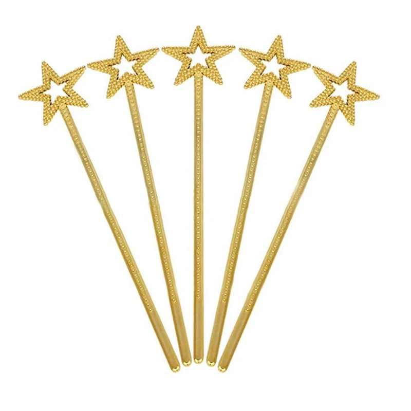 13 Inches Star Wand Costume Props Star Magic Wand Angel Fairy Wands Sticks for Birthday Party Cosplay Princess Role  Play