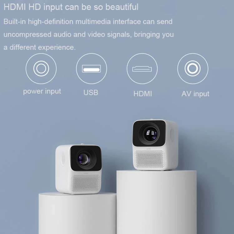 Оригинальный Xiaomi T2 Бесплатный проектор Wanbo 1920x1080 150 люмен Домашний Ультра HD мини-проектор