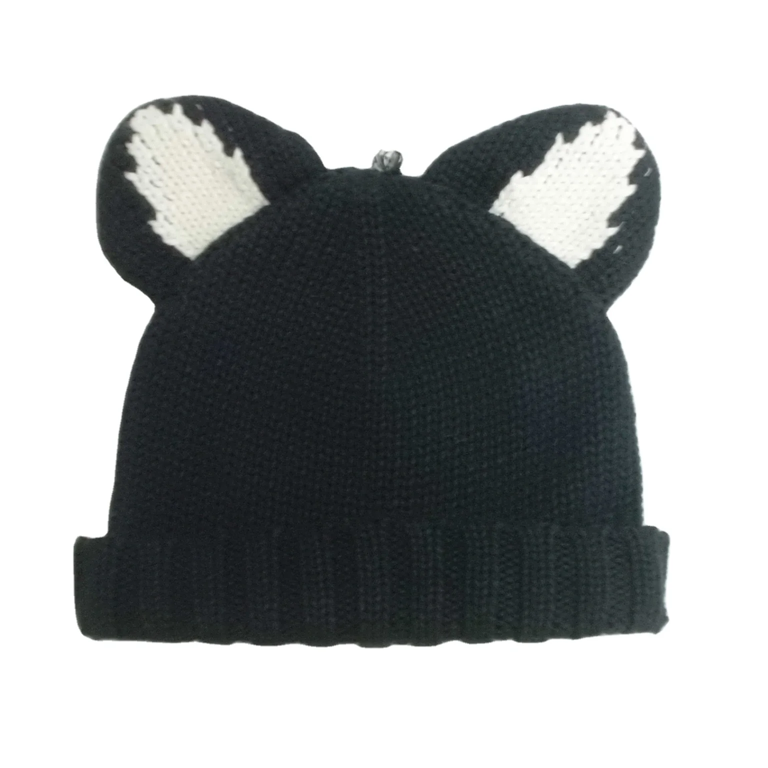 
Factory New Design Autmun Winter Baby Knit Hat With Knit Ears Knitted Baby Beanies 