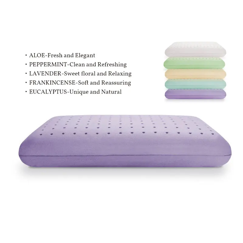 Infused Lavender Scented High Density Hypoallergenic Memory Foam Scented Pillow With Removable Cover