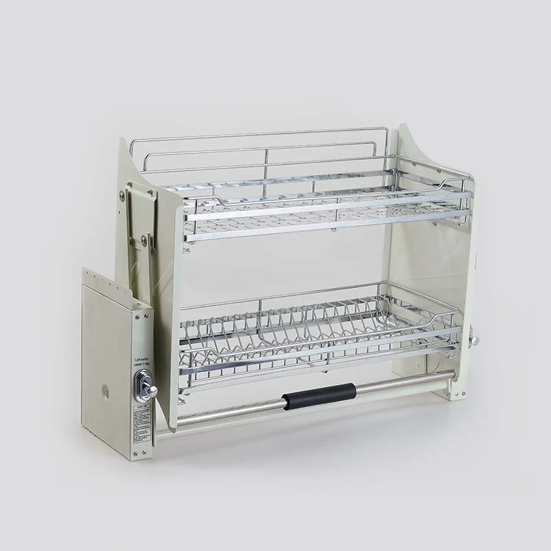 Кухонный шкаф с современным механизмом подъема, вертикальная подъемная корзина для хранения пищевых продуктов и напитков, полки