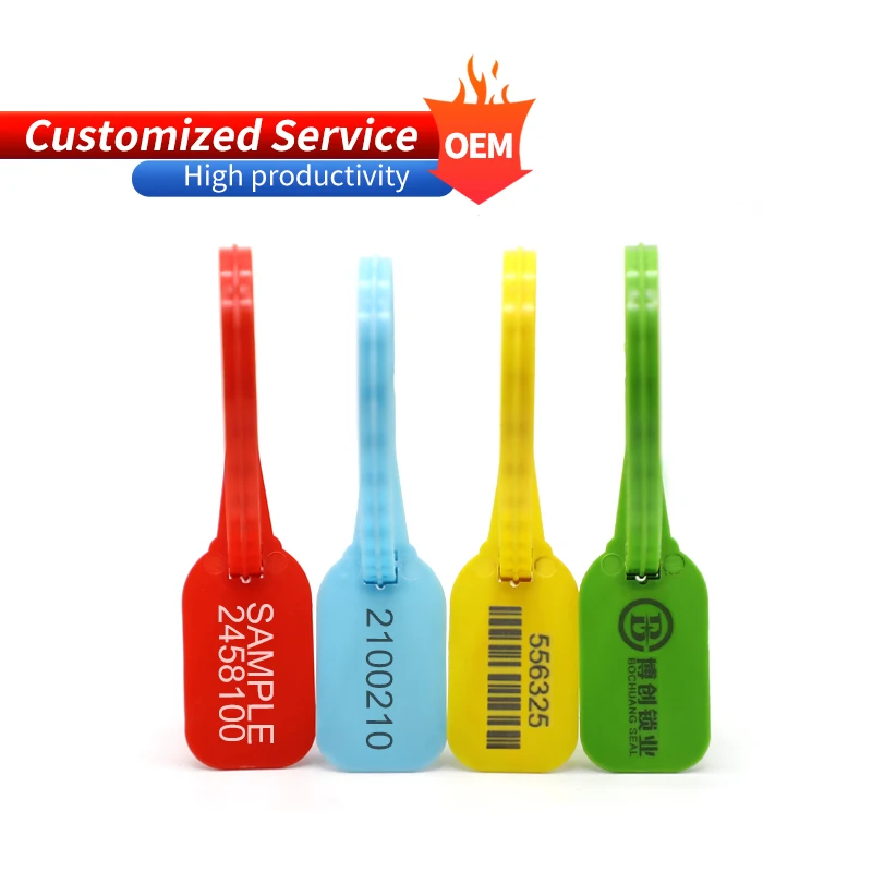 BCP106 disposable plastic seal logistics label plastic seal with yellow color plastic seal bar