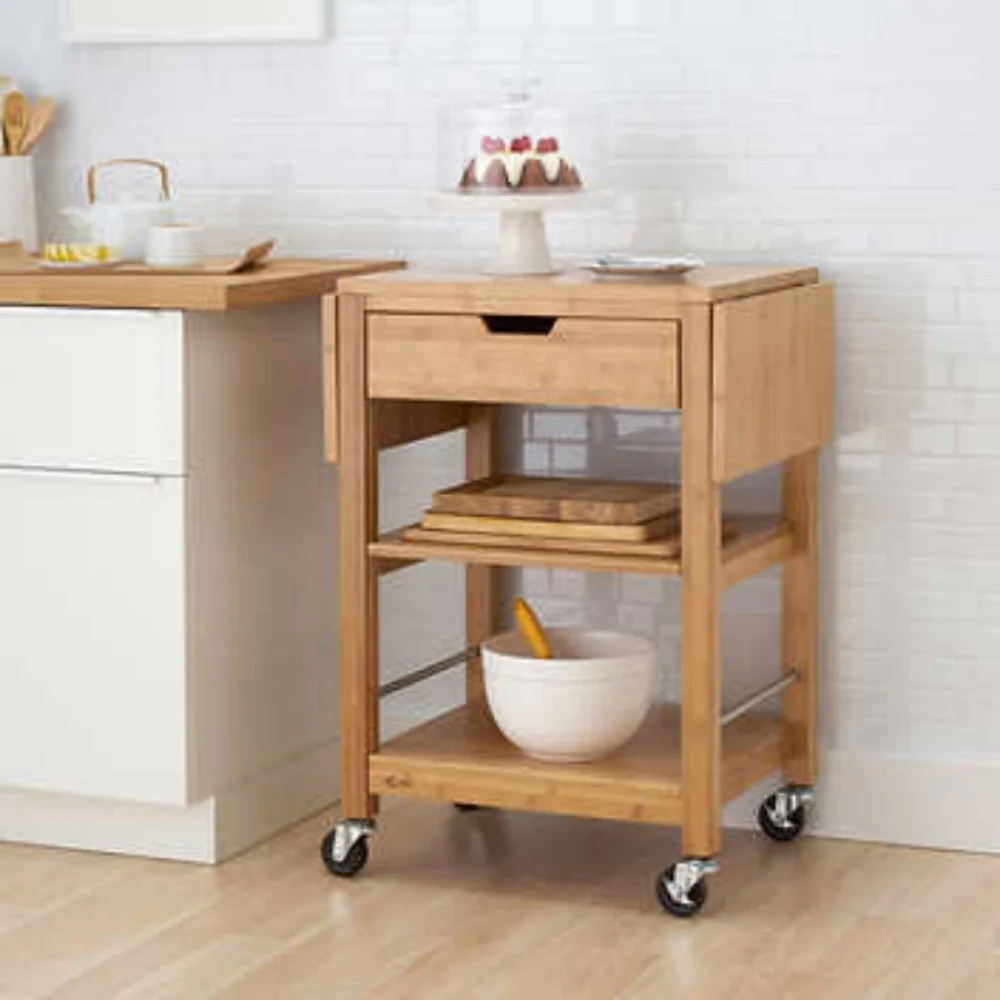 Home Use Furniture 3 Tiers Vintage Mobile Cart Bar Trolley kitchen serving trolley cart