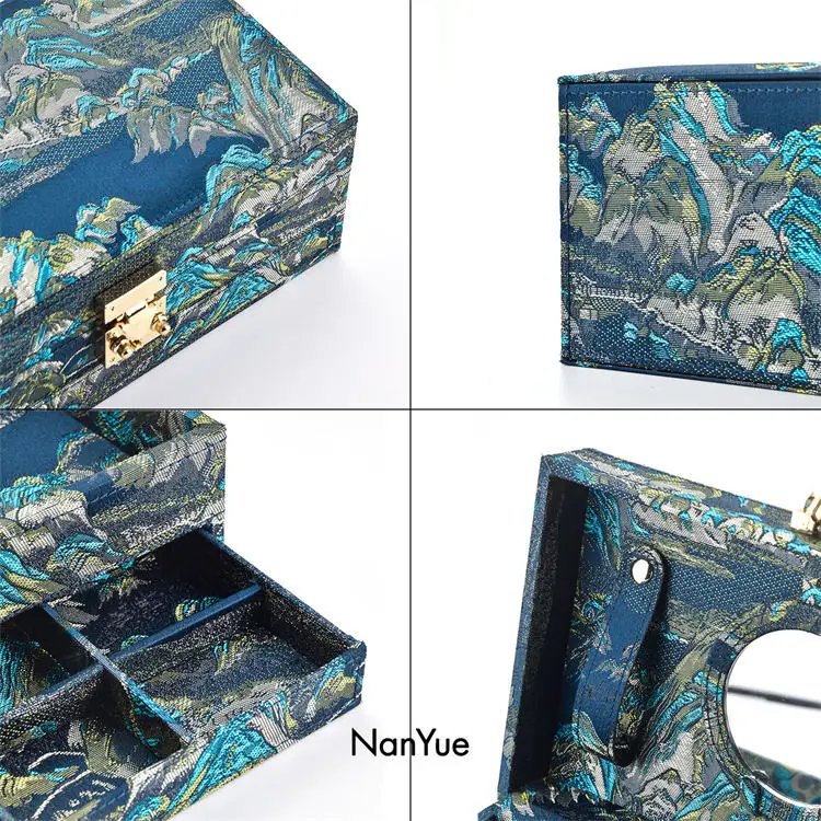 Wholesale Jewelry Organizer Box Bulk Custom Printing Necklace Ring Earring Pendant Packaging Jewelry Storage Case With Mirror