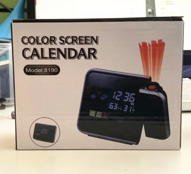 Проекционный будильник с метеостанцией комнатный термометр монитор температуры и влажности гигрометр календарем