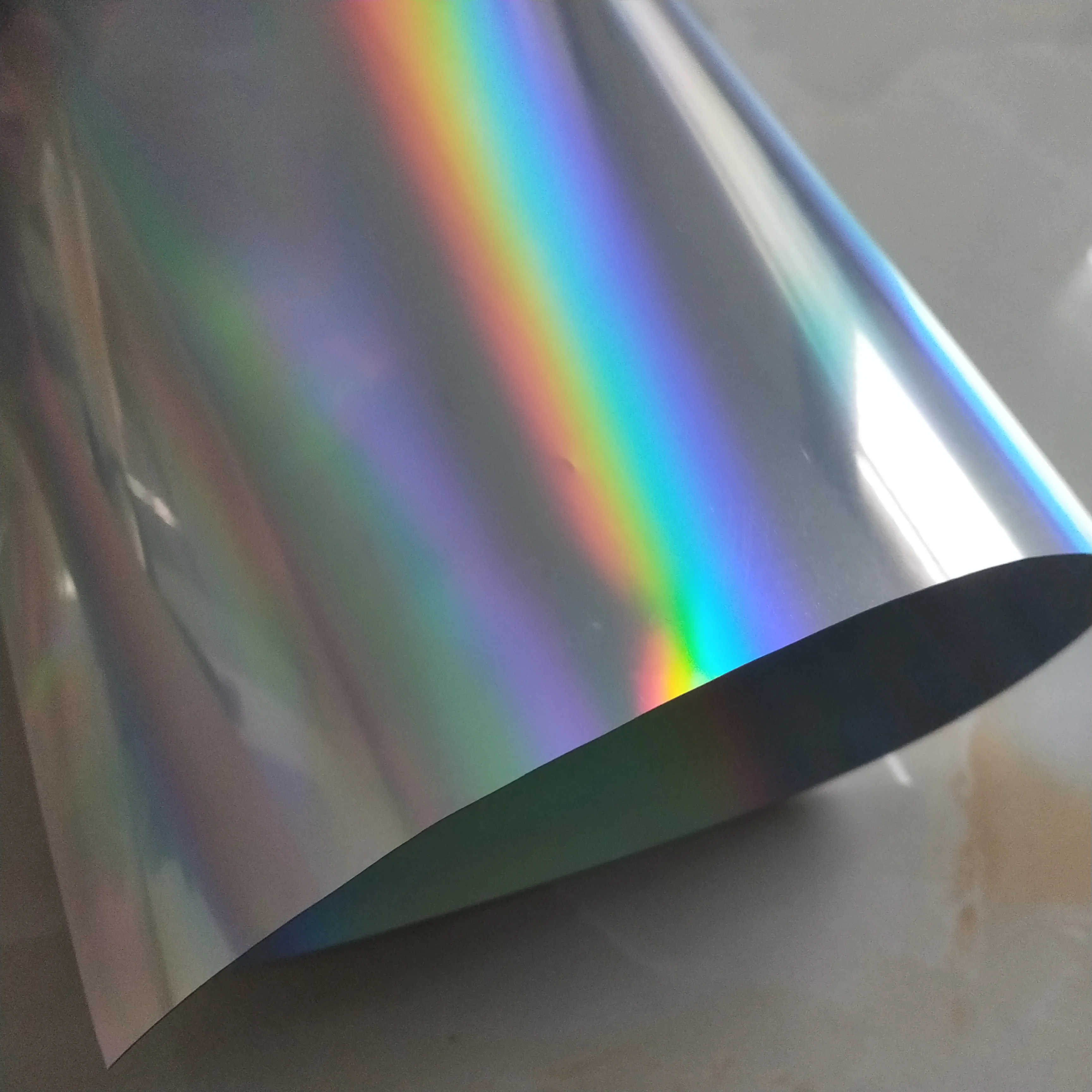 Shiny dazzling Glossy Rainbow Holographic Silver Chrome self adhesive Color Cutting Vinyl