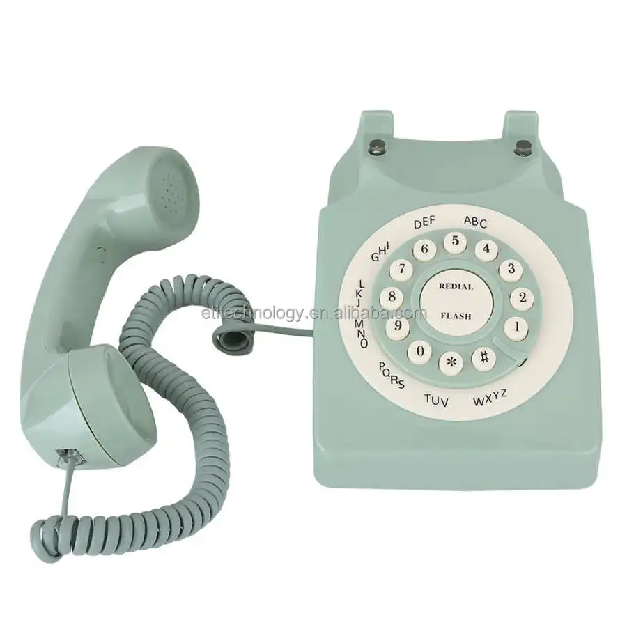 Unique Corded Analog Phone Rotary Design Retro Landline Telephone for Home