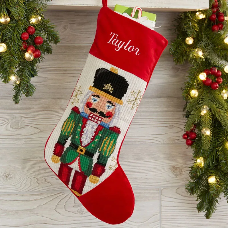 Personalized felt Christmas stocking Custom Christmas Stocking Traditional Christmas Stockings
