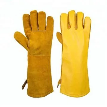 Swelder Heat Resistant High Quality Cow Split Leather Yellow Tig Mig Argon Welding Gloves