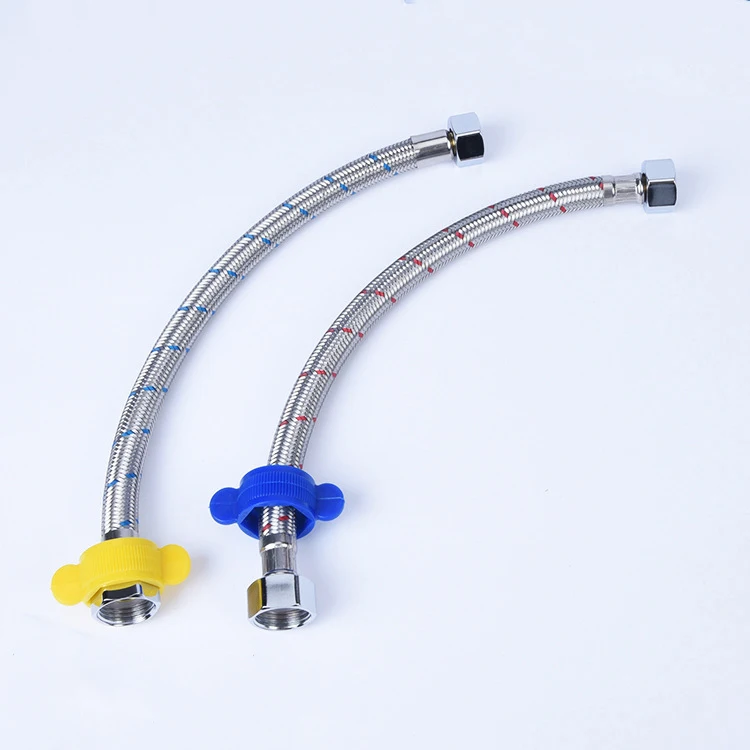 Durable Double Lock Bath Fitting Plumbing Wash Basins Inlet Flexible Shower Hose Stainless Steel Mental Flex Braided Water Hose