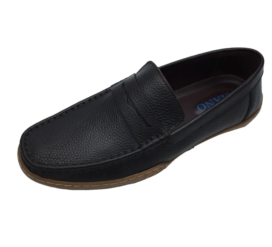 Men Dress Shoes Italian Brand Genuine Leather Shoes Light Breathable Slip-On Casual Loafer Shoes