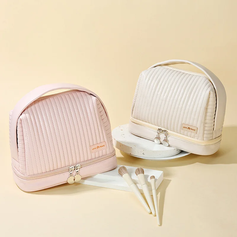 Toiletry Bag for Women Waterproof Makeup Cosmetic Bag Travel Organizer for Makeup Leather Cosmetic Travel Bags