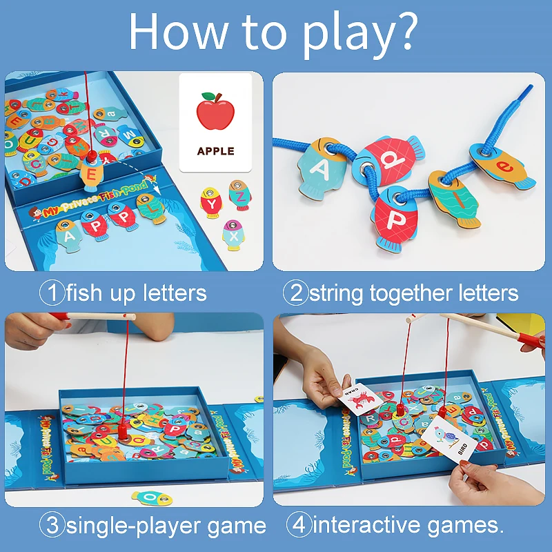 UCMD Hot sale Children English learning educational toys fishing learning game