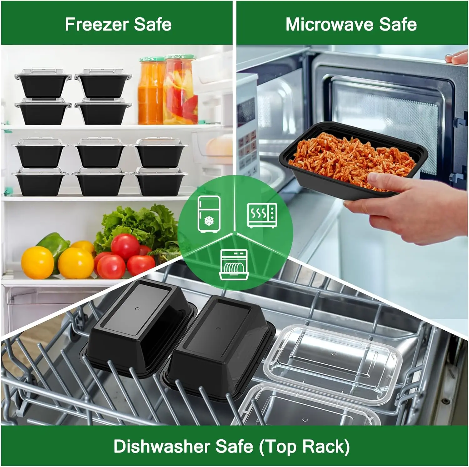 LB-806  1070ml 33oz  150 Sets Weight 51.3g /set 1 Compartment Meal Prep Food Storage Container