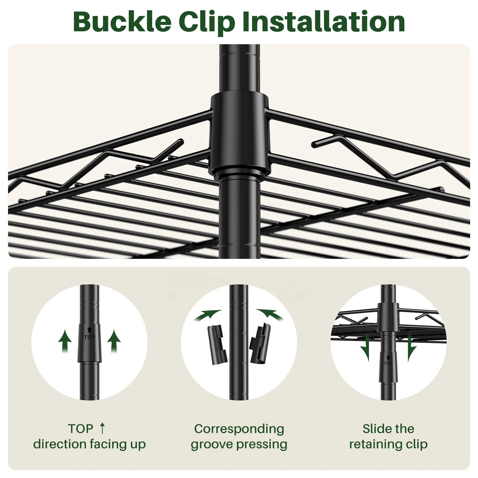 4 Tire Metal Wire Shelving Storage Rack Adjustable Shelves,Steel Organizer Wire Rack